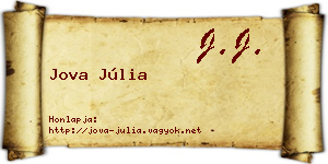 Jova Júlia névjegykártya